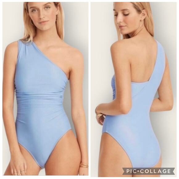 J. Crew Other - J.Crew Ruched one-shoulder one-piece in Blue Mist Size 10 #BC108